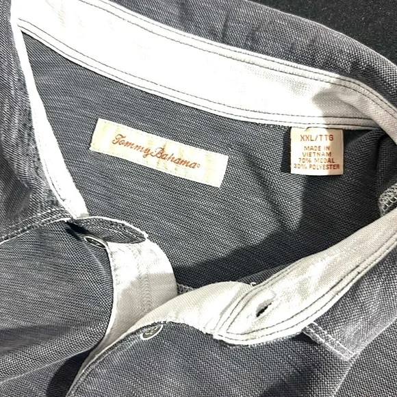 Tommy Bahama Shoreline Surf Polo Mens 2XL Short Sleeve Gray Lyocell Shirt - Picture 3 of 3